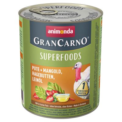 Animonda GranCarno Adult Superfoods 6 x 800 g - nauta + punajuuri, karhunvadelma, voikukka