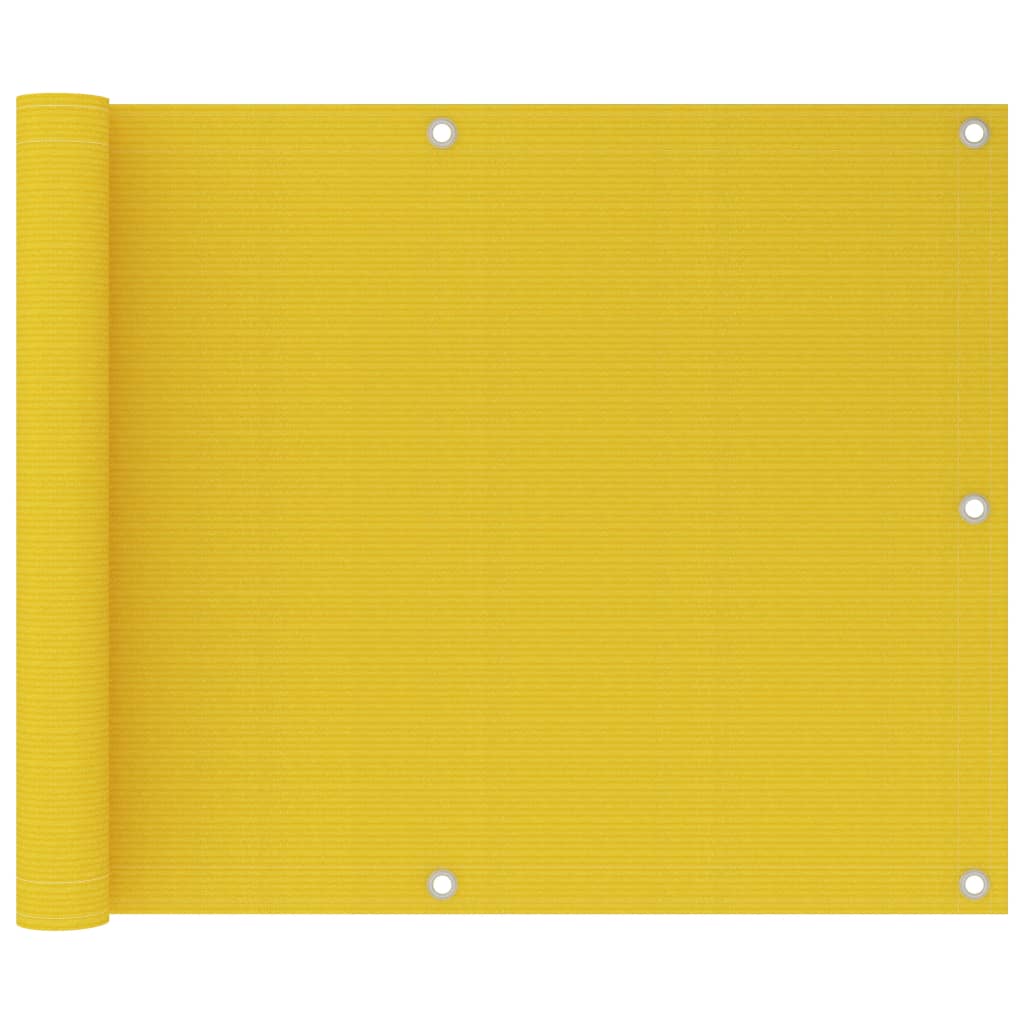vidaXL Parvekkeen suoja keltainen 75x600 cm HDPE