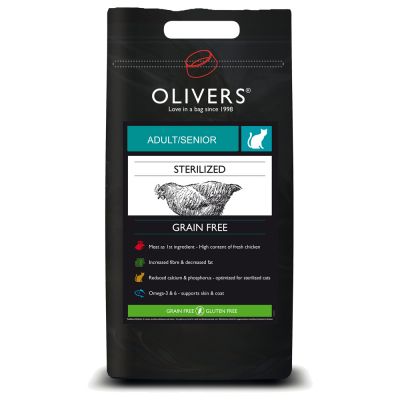 Olivers Adult/Senior Sterilized/Light Hairball Grain Free Chicken - 4 kg