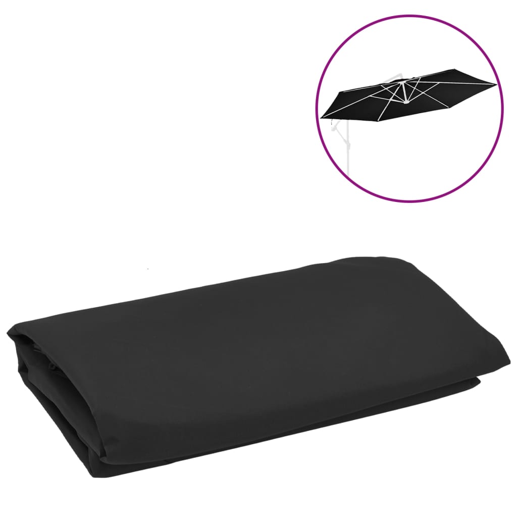 vidaXL Aurinkovarjon vaihtokangas musta 350 cm