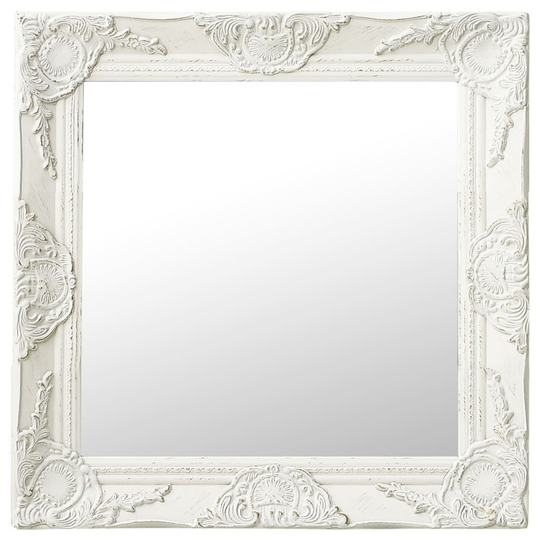 vidaXL Seinäpeili barokkityylinen 50x50 cm valkoinen