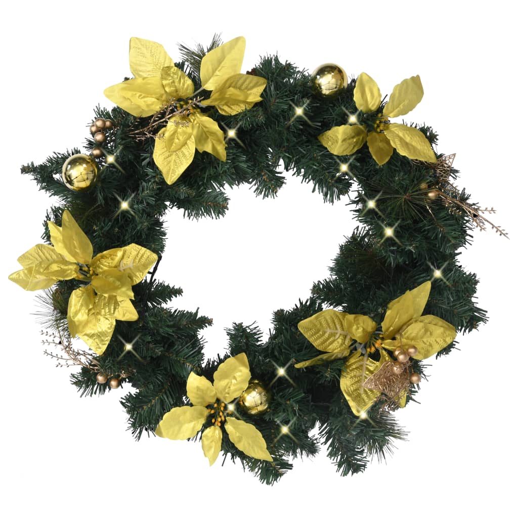 vidaXL Jouluseppele LED-valoilla vihreä 60 cm PVC