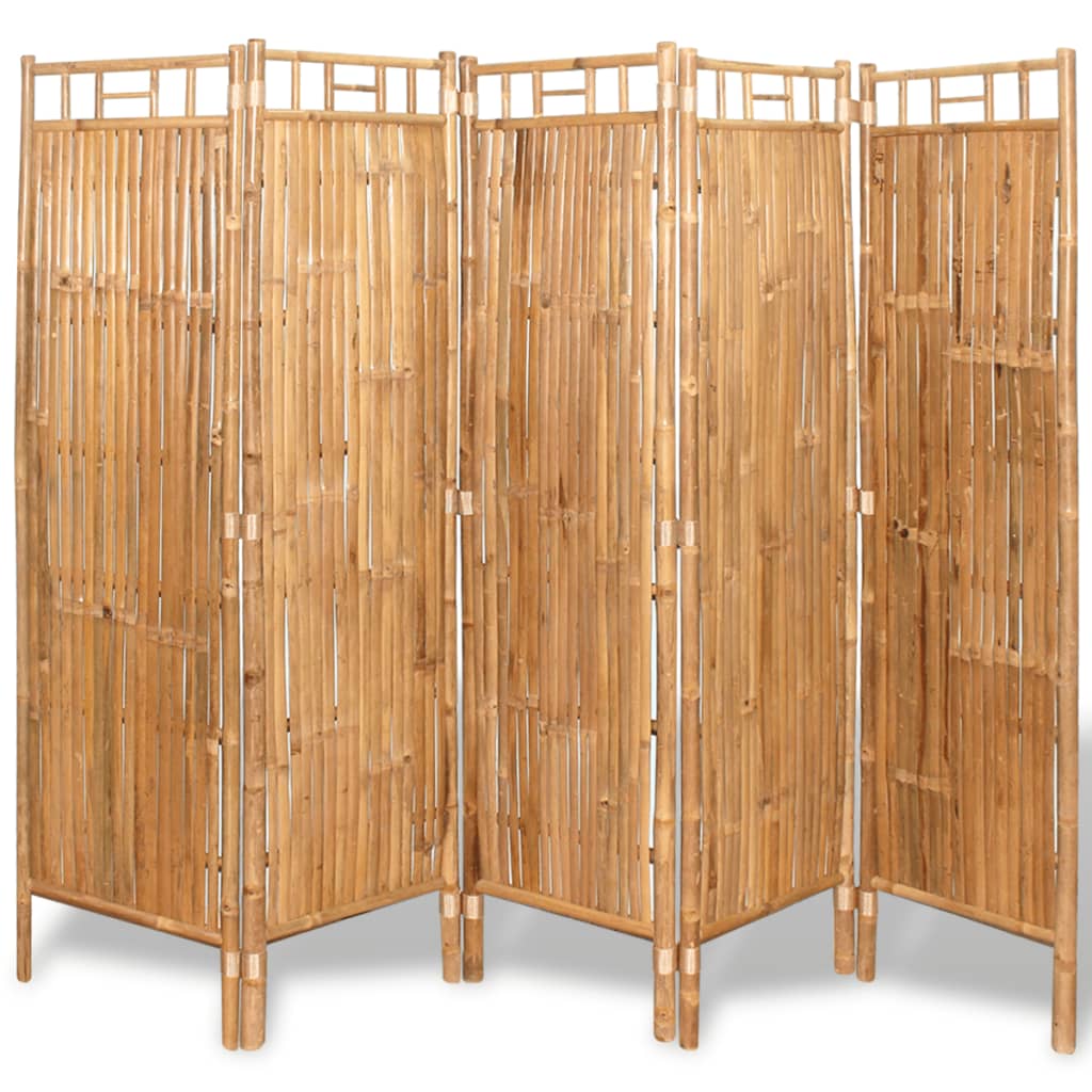 vidaXL Tilanjakaja 5 paneelia bambu 200x160 cm