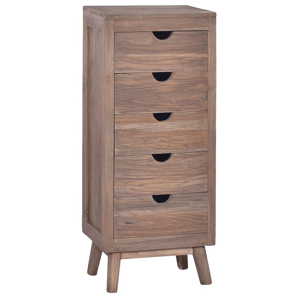 vidaXL Senkki 5 vetolaatikolla 40x30x100 cm täysi tiikki