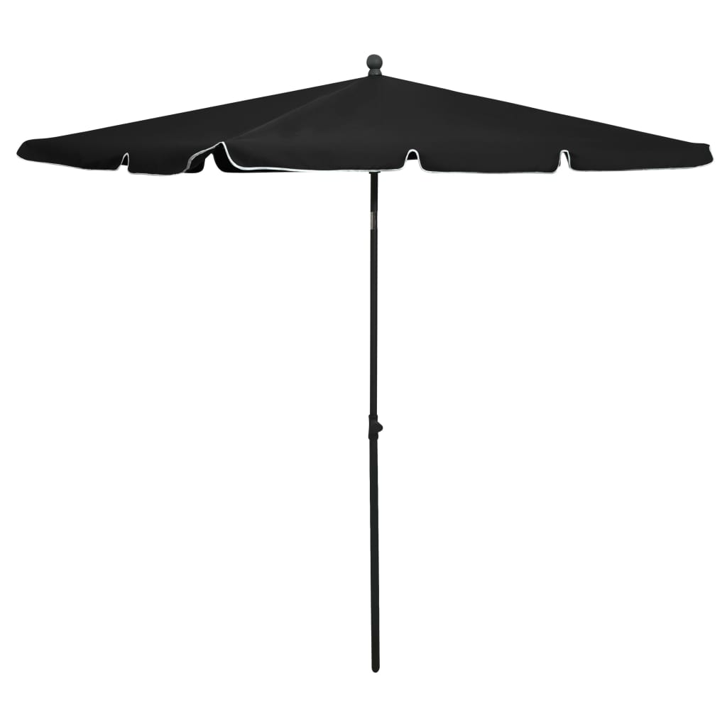 vidaXL Puutarhan aurinkovarjo tangolla 210x140 cm musta