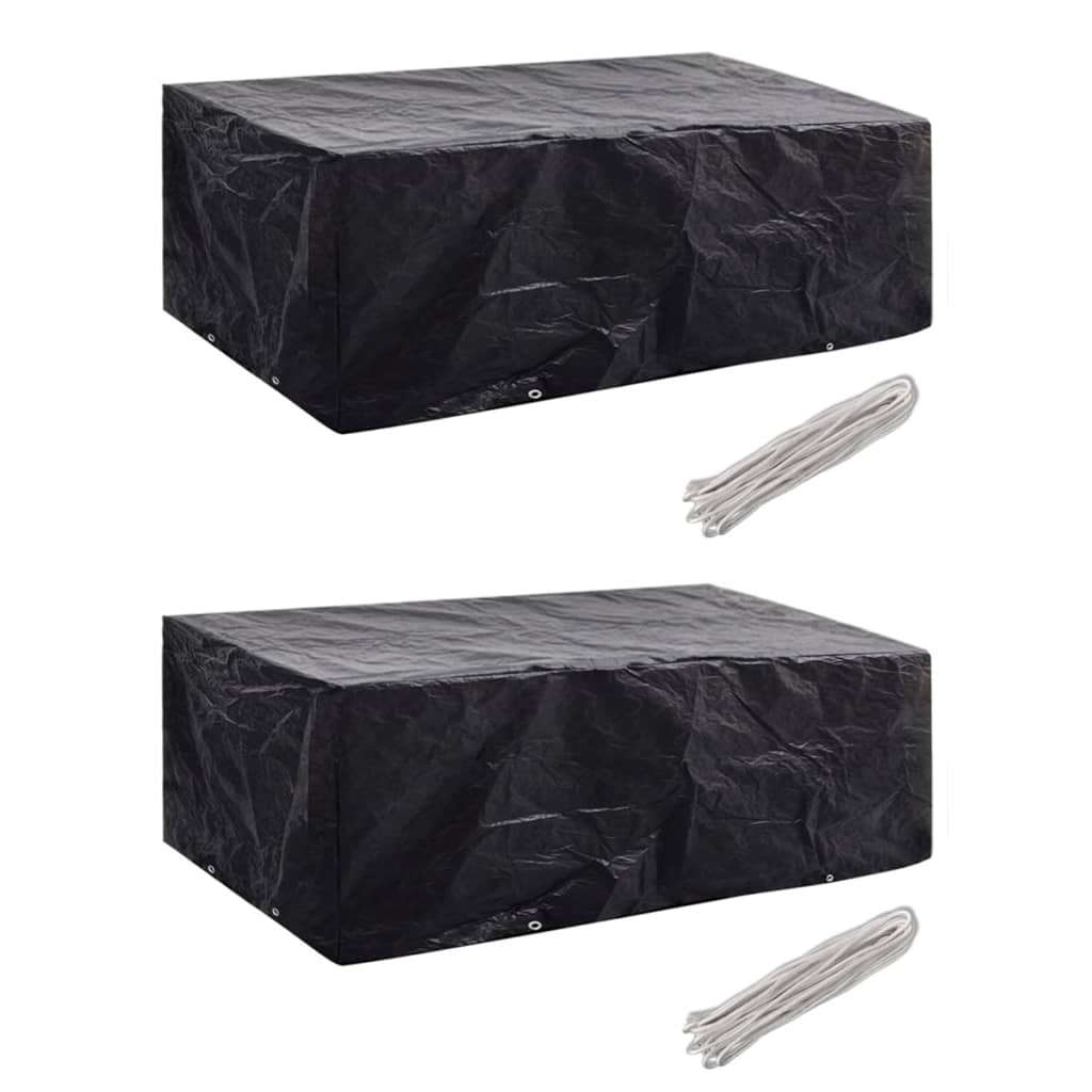 vidaXL Puutarhakalusteiden suojat 2 kpl 8 purjerengasta 200x160x70 cm