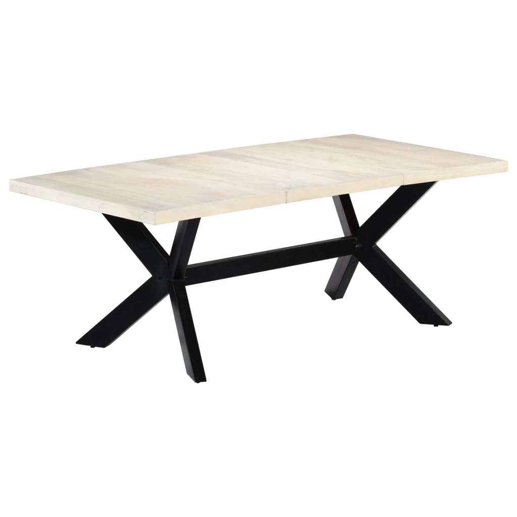 vidaXL Ruokapöytä valkoinen 200x100x75 mangopuu