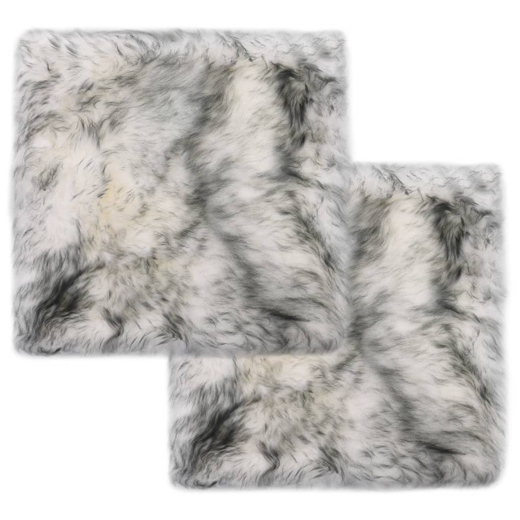 vidaXL Tuolinpehmusteet 2 kpl tummanharmaa 40x40 cm aito lampaannahka