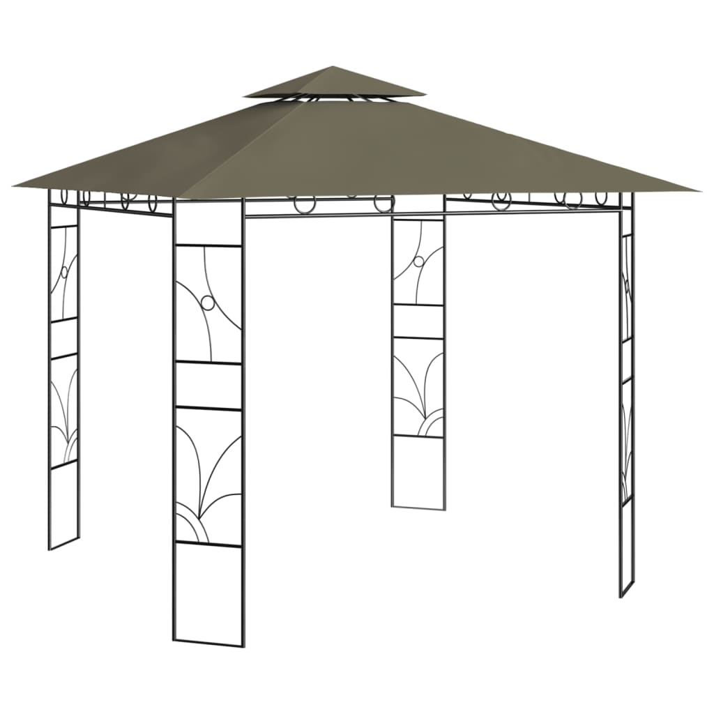 vidaXL Huvimaja 3x3x2,7 m harmaanruskea 160 g/m²