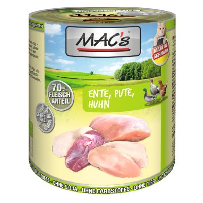 MAC´s Cat -kissanruoka 6 x 800 g - ankka, kani, nauta