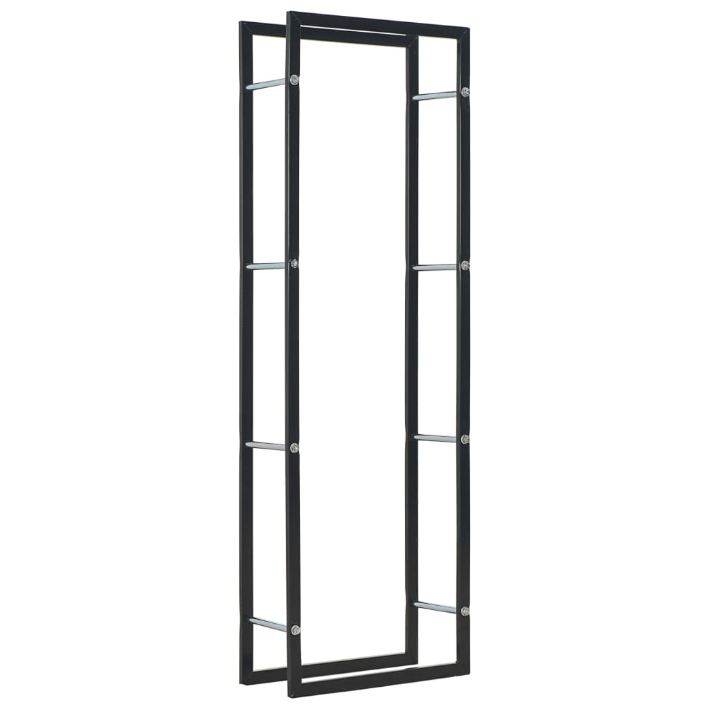 vidaXL Polttopuuteline musta 50x20x150 cm teräs