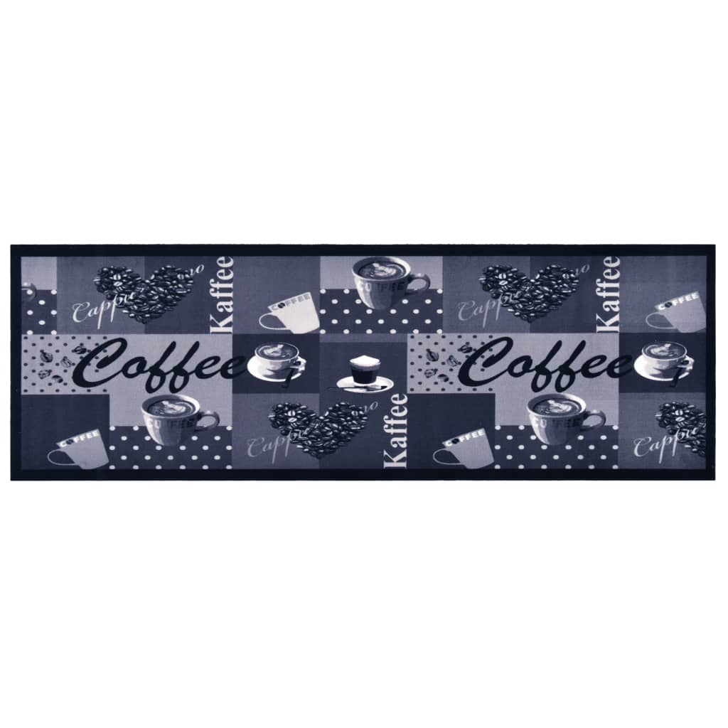 vidaXL Keittiön pestävä lattiamatto Coffee sininen 45x150 cm