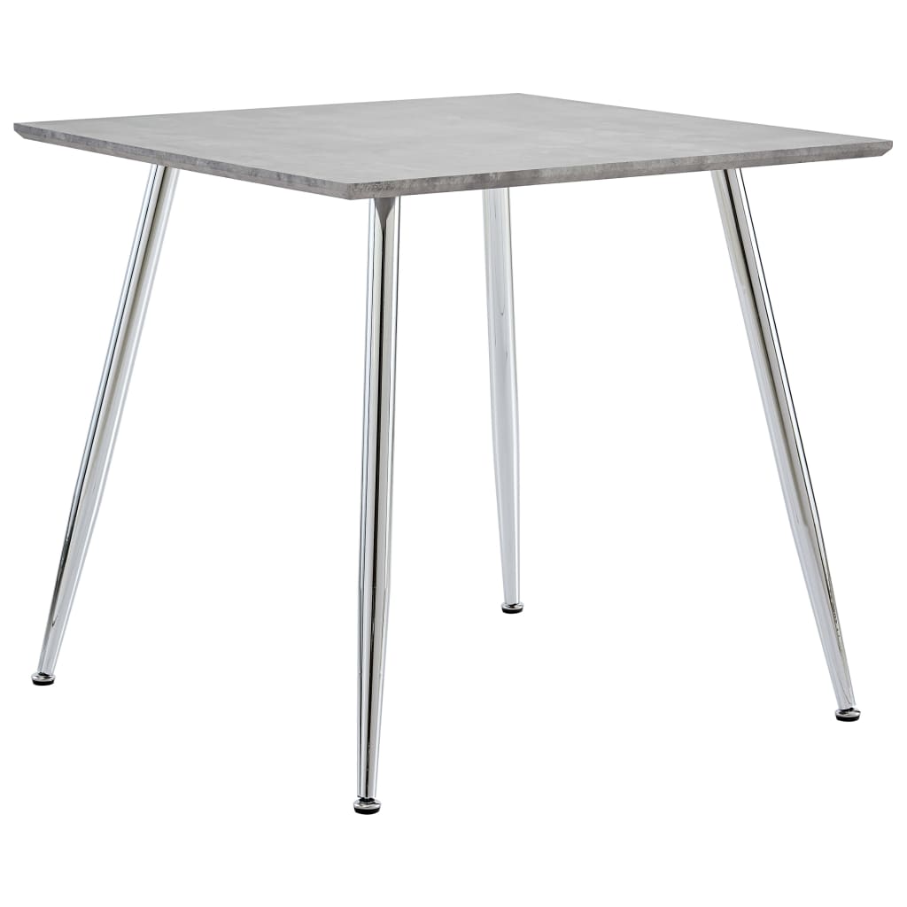 vidaXL Ruokapöytä betoni ja hopea 80,5x80,5x73 cm MDF