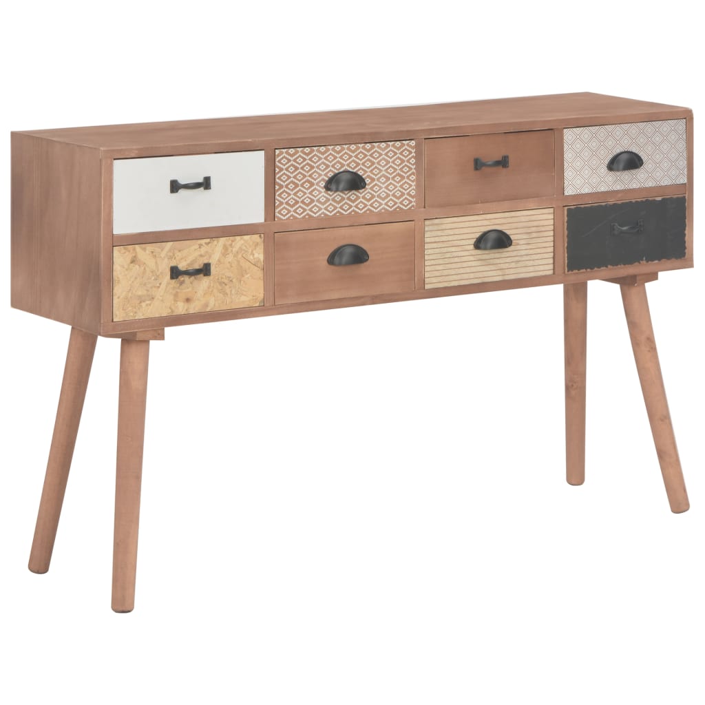 vidaXL Konsolipöytä 8 laatikolla 120x30x76 cm täysi mänty