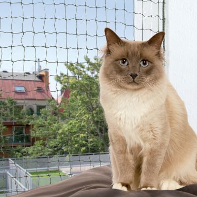 Trixie vahvistettu parvekeverkko, oliivinvihreä - 2 x 1,5 m