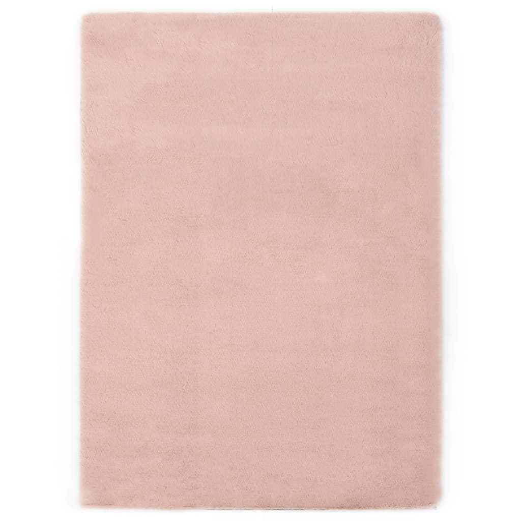 vidaXL Matto 160x230 cm jäniksen tekonahka vanha pinkki