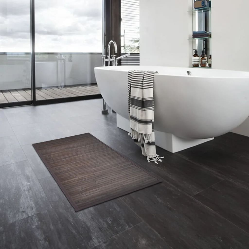 vidaXL Bambu kylpymatto 4 kpl 60x90 cm tummanruskea