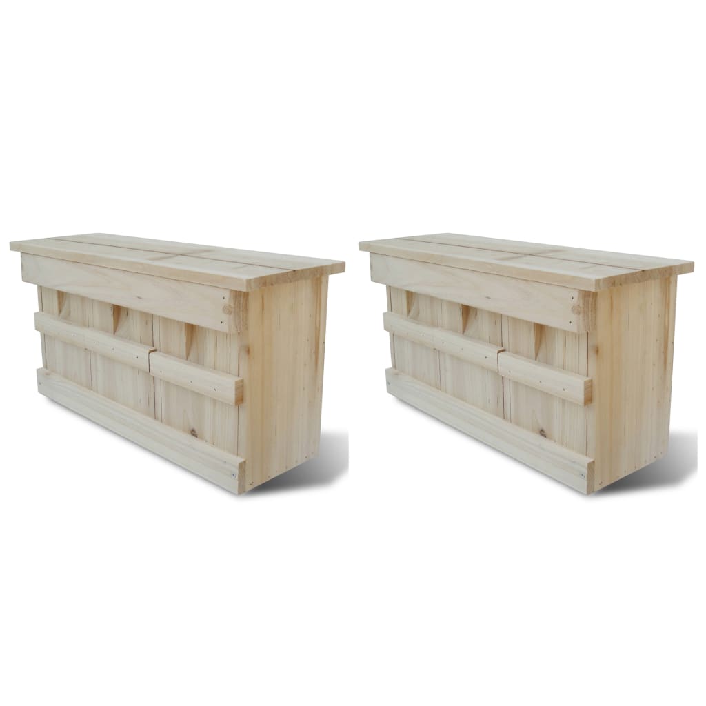 vidaXL Varpusen pesälaatikko 2 kpl puu 44x15,5x21,5 cm