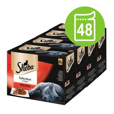Sheba Selection Pouches -säästöpakkaus 48 x 85 g - Selection in Sauce, siipikarjalajitelma