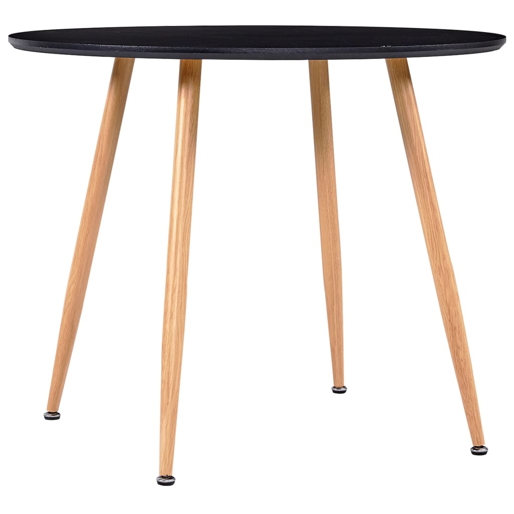 vidaXL Ruokapöytä musta ja tammi 90x73,5 cm MDF