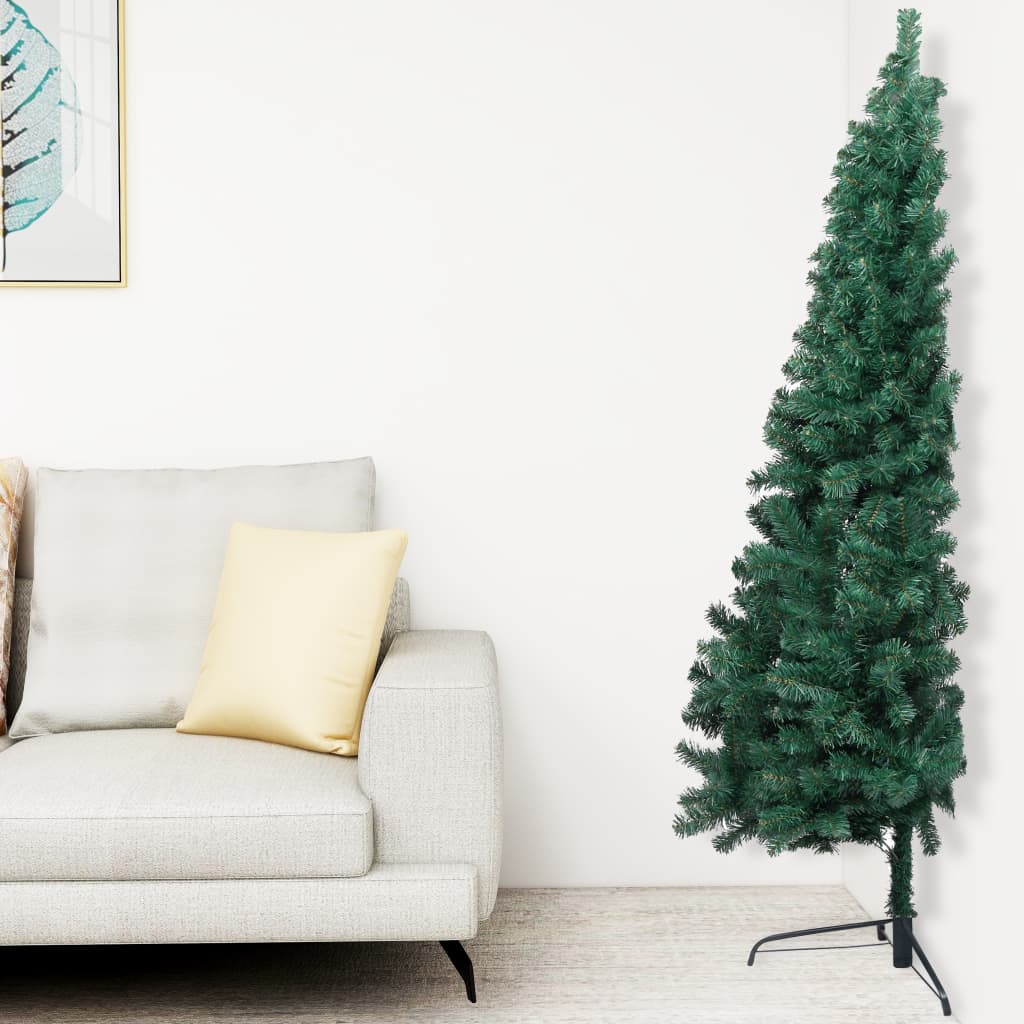 vidaXL Tekojoulukuusen puolikas jalustalla sininen 150 cm PVC