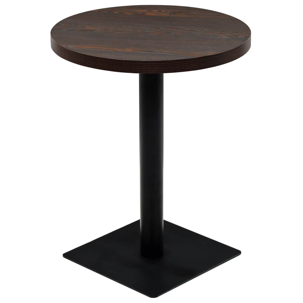 vidaXL Bistropöytä MDF ja teräs pyöreä 60x75 cm tumma tuhka