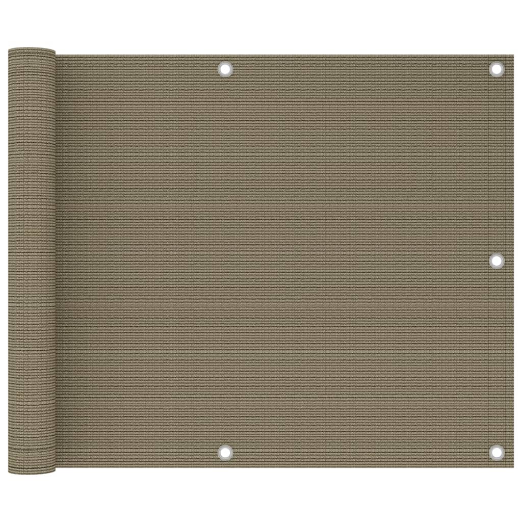 vidaXL Parvekkeen suoja harmaanruskea 75x300 cm HDPE