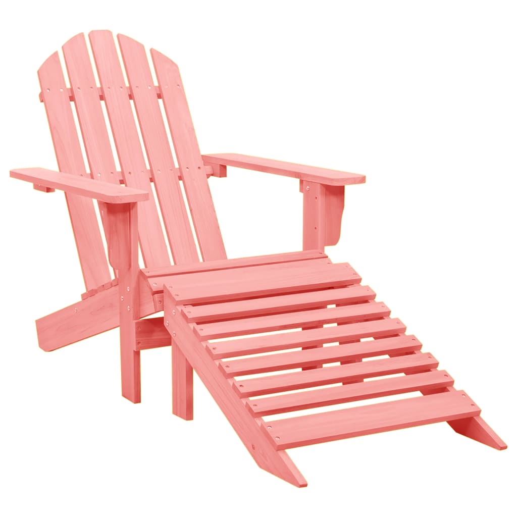 vidaXL Adirondack-puutarhatuoli rahilla täysi kuusi pinkki