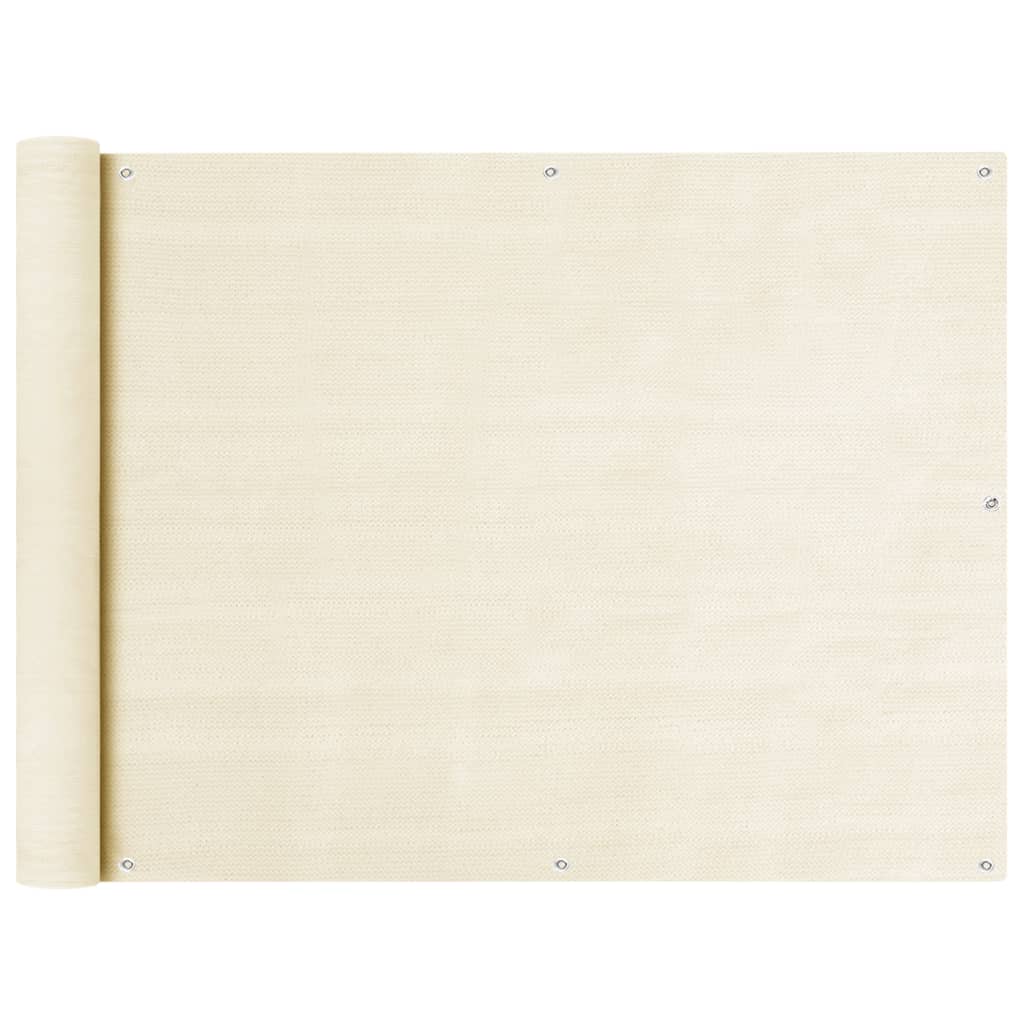 vidaXL Parvekkeen suoja kerma 90x400 cm HDPE