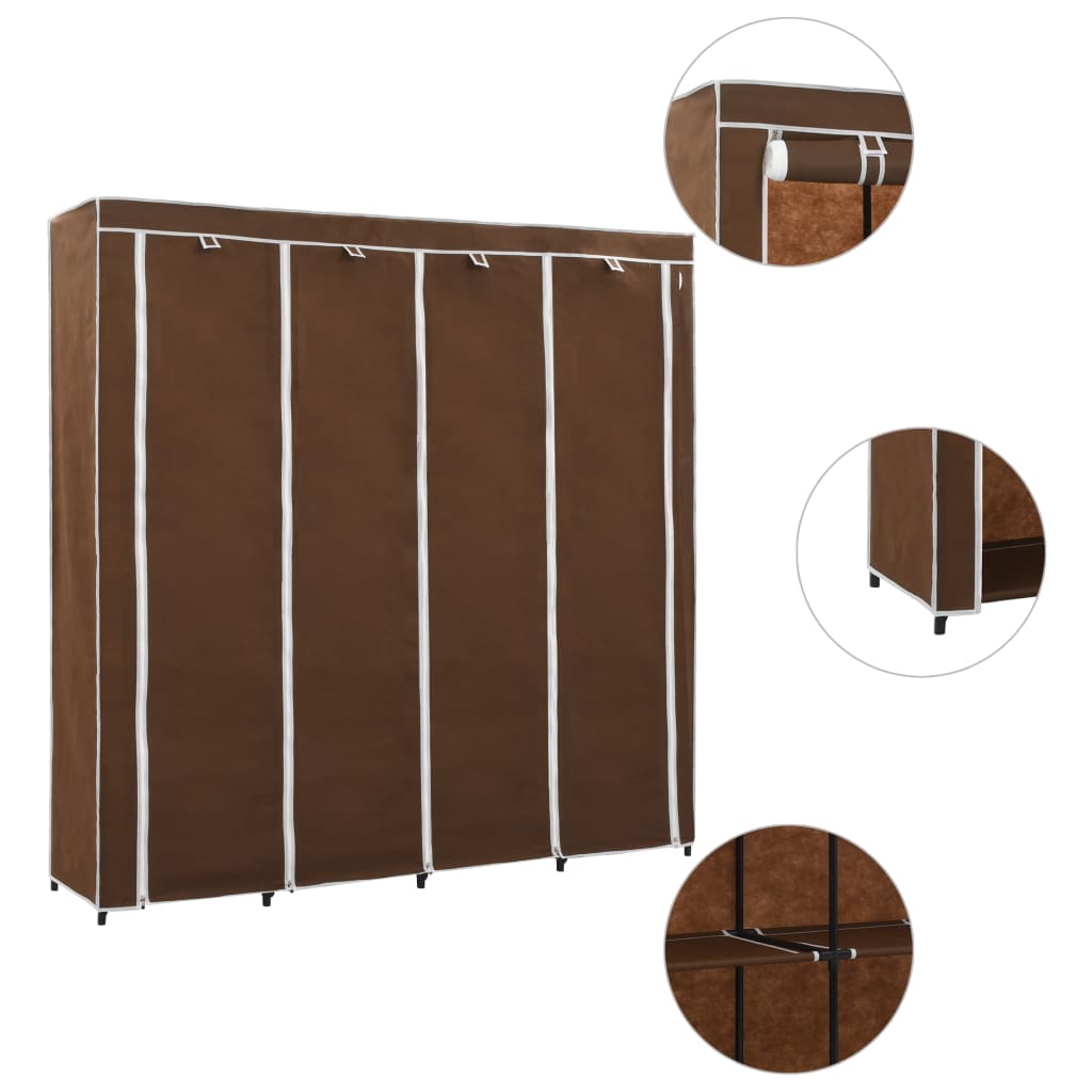 vidaXL Vaatekaappi 4 lokerolla ruskea 175x45x170 cm