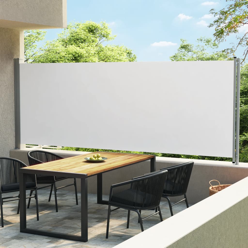 vidaXL Sisäänvedettävä terassin sivumarkiisi 600x170 cm kerma