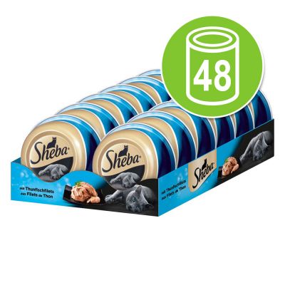 Sheba Fine Fillets -säästöpakkaus 48 x 80 g - lajitelma