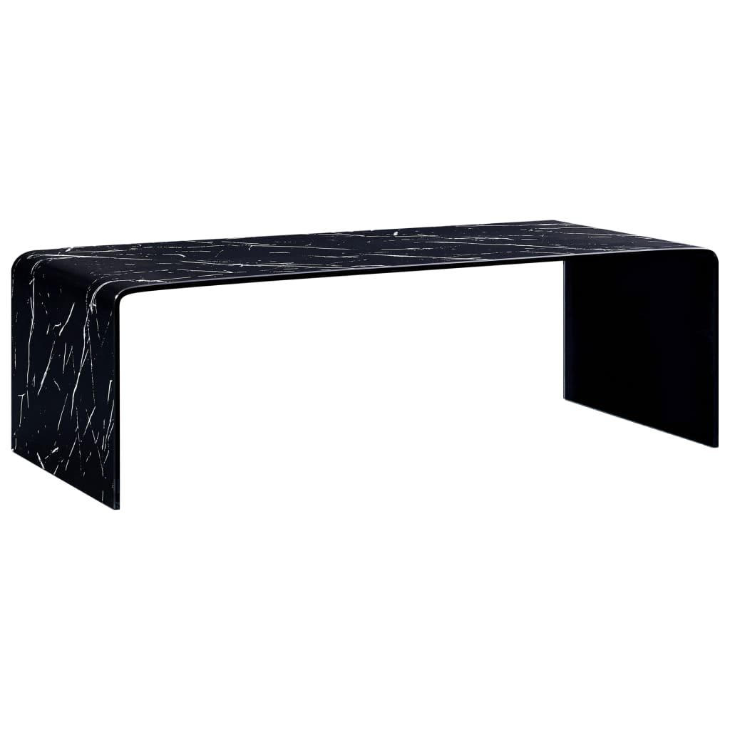 vidaXL Sohvapöytä musta marmori 98x45x31 cm karkaistu lasi