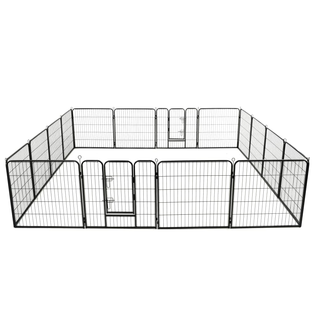 vidaXL Pentuaitaus 16 paneelia teräs 80x80 cm musta