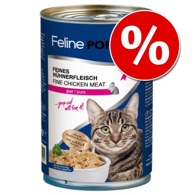 12 x 400 g Feline Porta 21 -kissanruokaa erikoishintaan! - tonnikala & kilohaili