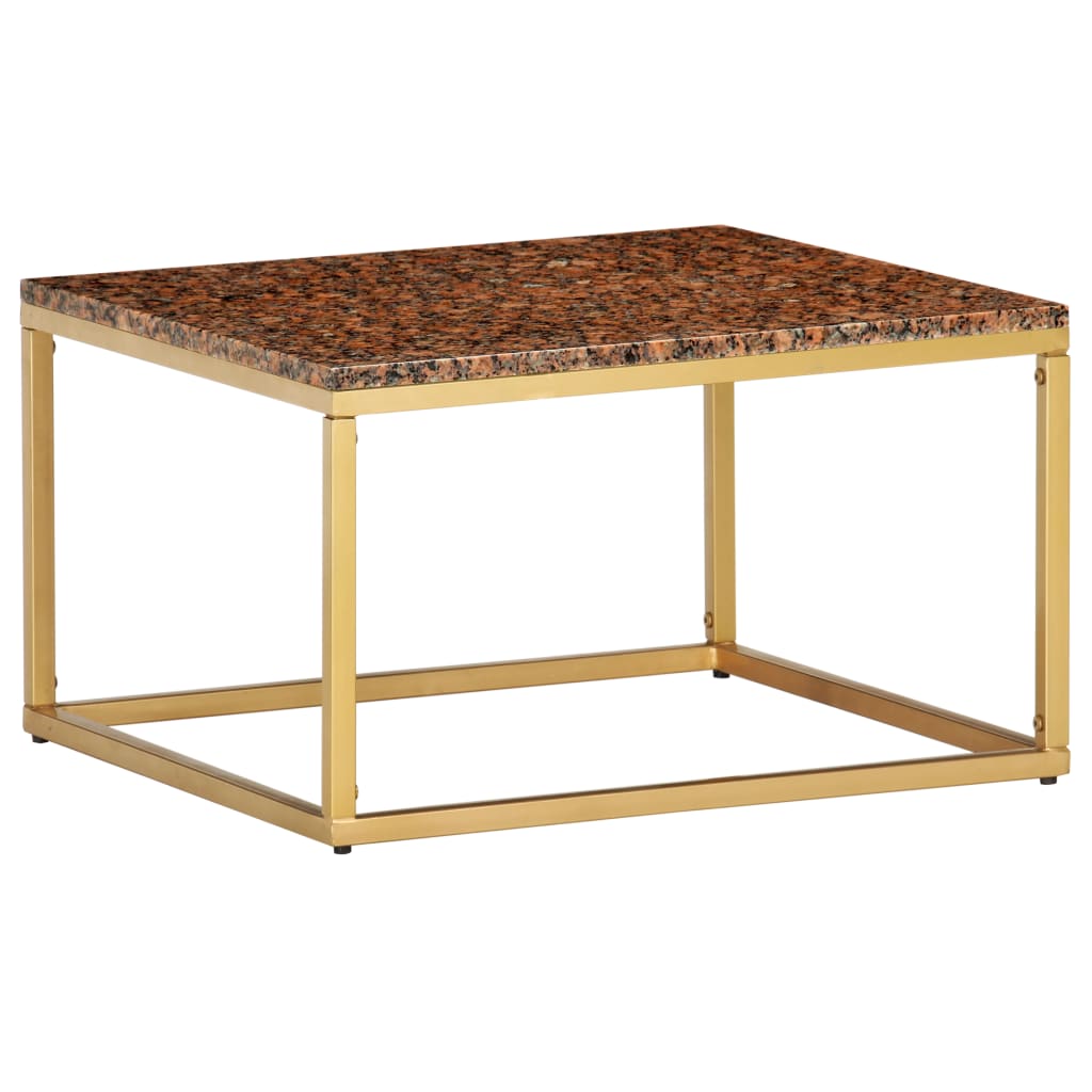 vidaXL Sohvapöytä punainen 60x60x35 cm aito kivi marmorikuviolla