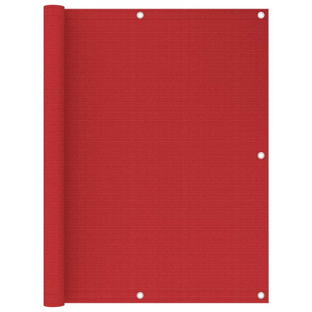 vidaXL Parvekkeen suoja punainen 120x500 cm HDPE