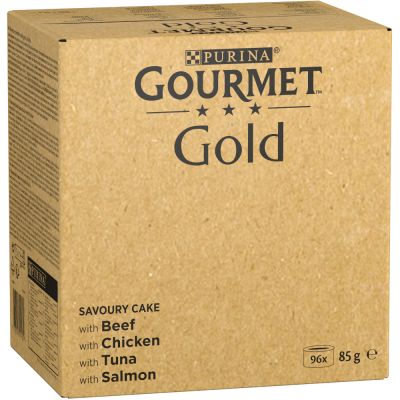 Gourmet Gold Ragout -jumbopakkaus 96 x 85 g - nauta, kana, tonnikala, lohi