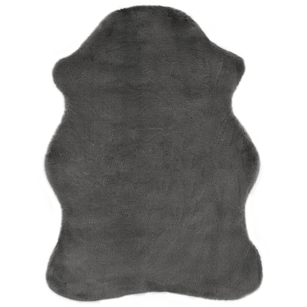 vidaXL Matto 65x95 cm jäniksen tekonahka tummanharmaa