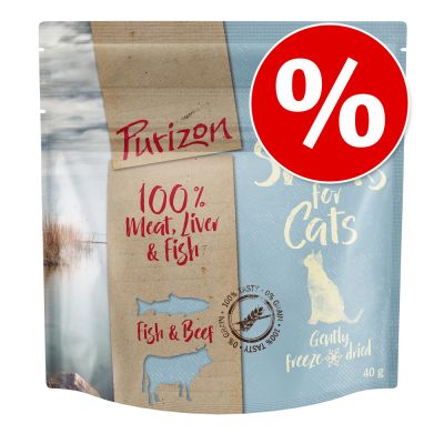 Kokeilutarjous: 40 g Purizon Snack kissalle - lammas & kala