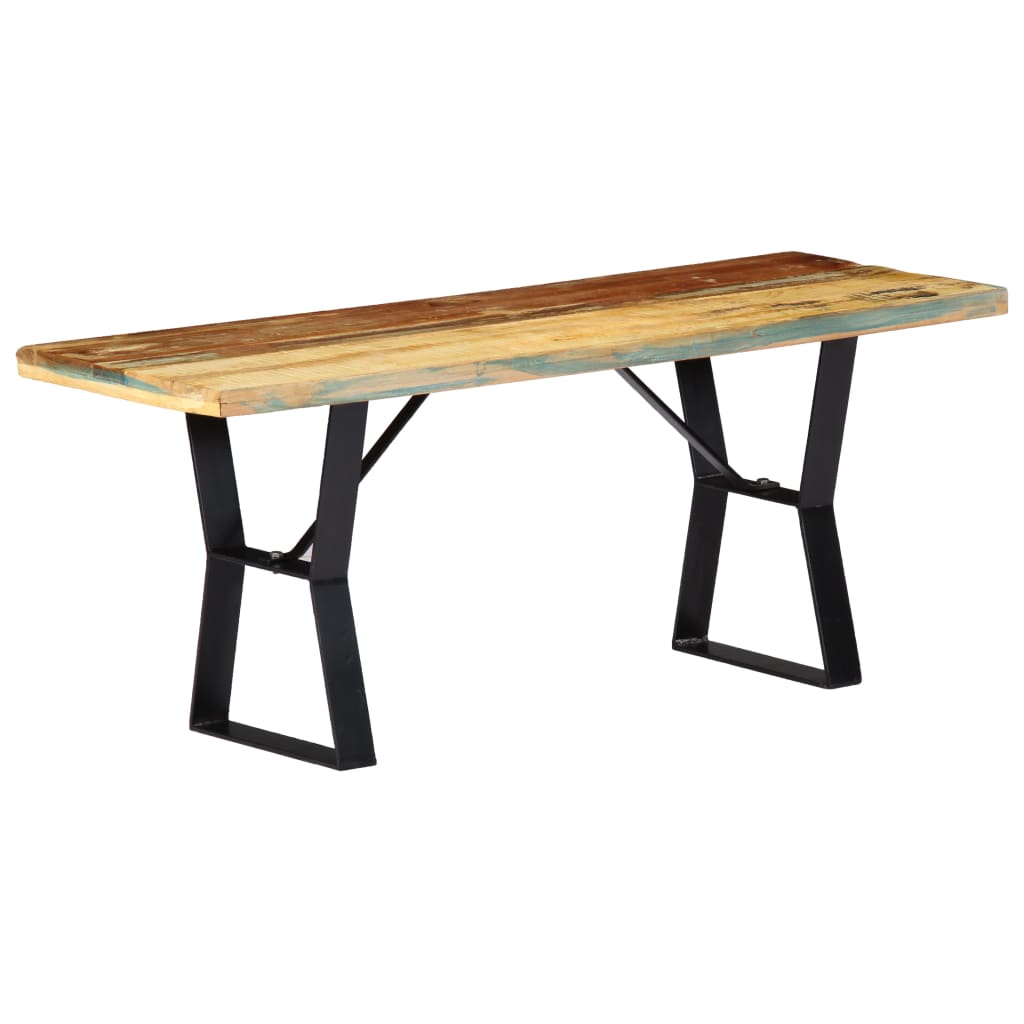 vidaXL Penkki 110 cm uusiokäytetty puu