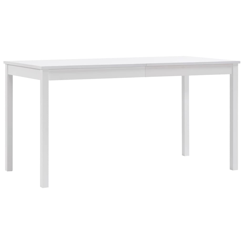 vidaXL Ruokapöytä valkoinen 140x70x73 cm mänty