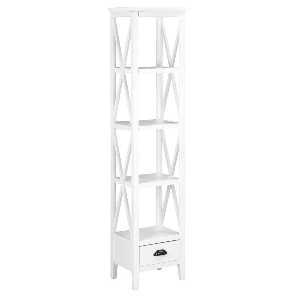 vidaXL Kirjahylly 1 laatikolla valkoinen 40x30x170 cm MDF