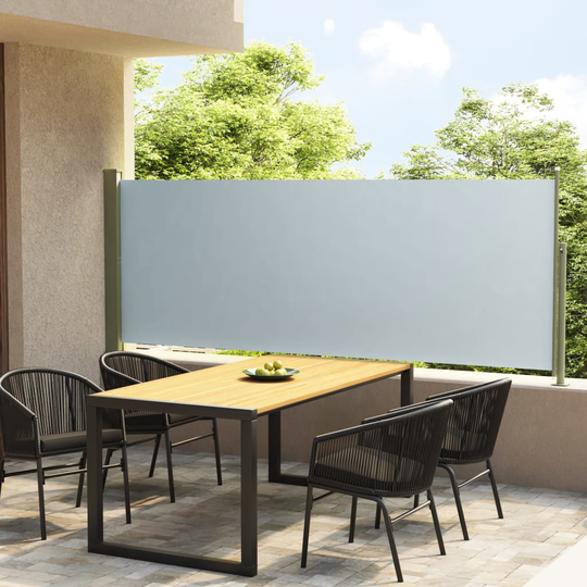 vidaXL Sisäänvedettävä terassin sivumarkiisi 117x300 cm harmaa
