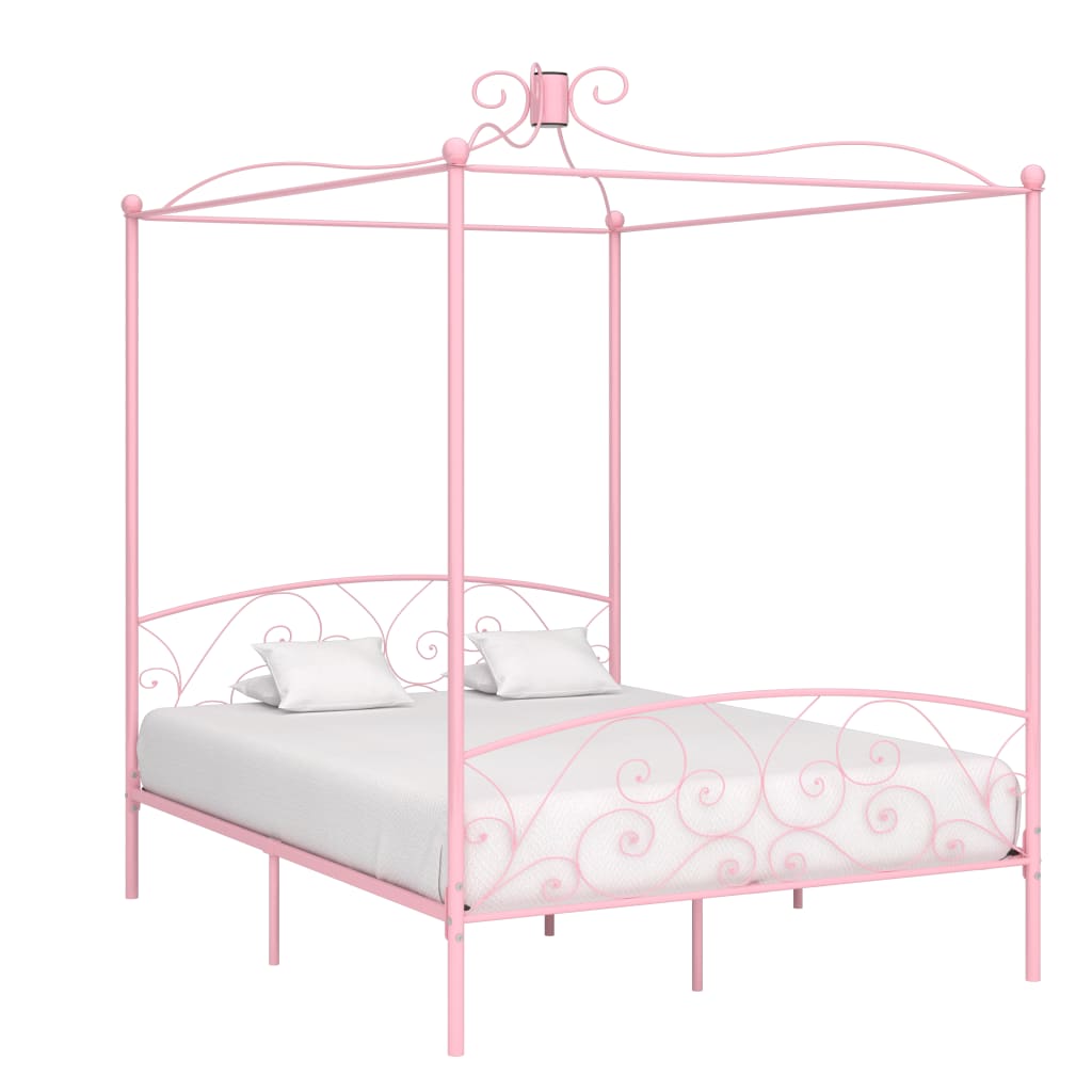 vidaXL Katossängyn runko pinkki metalli 180x200 cm