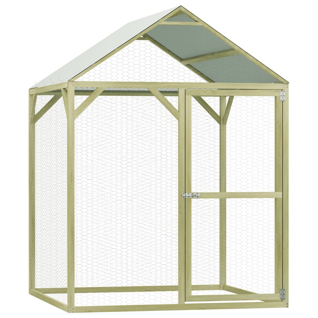 vidaXL Kanahäkki 1,5x1,5x2 m kyllästetty mänty