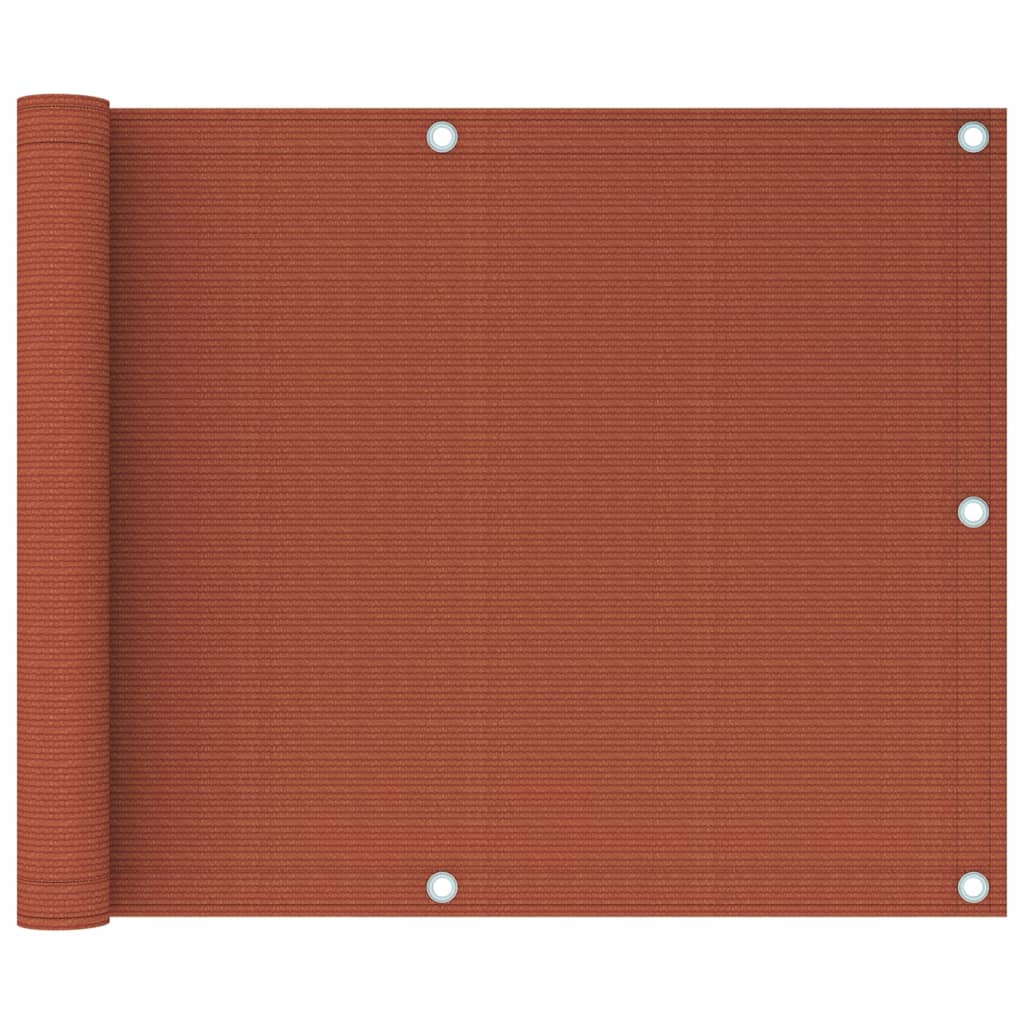 vidaXL Parvekkeen suoja terrakotta 75x600 cm HDPE