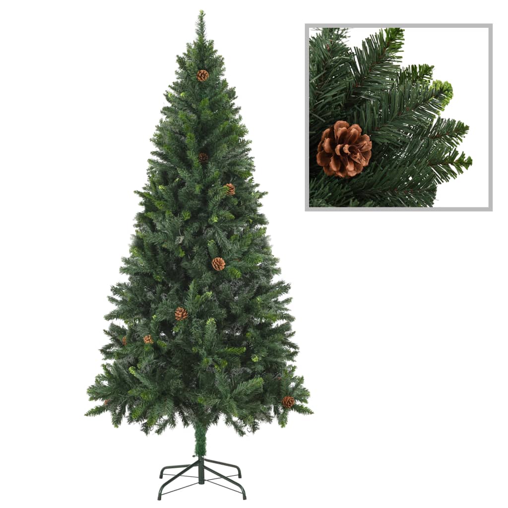 vidaXL Tekojoulukuusi kävyillä vihreä 180 cm