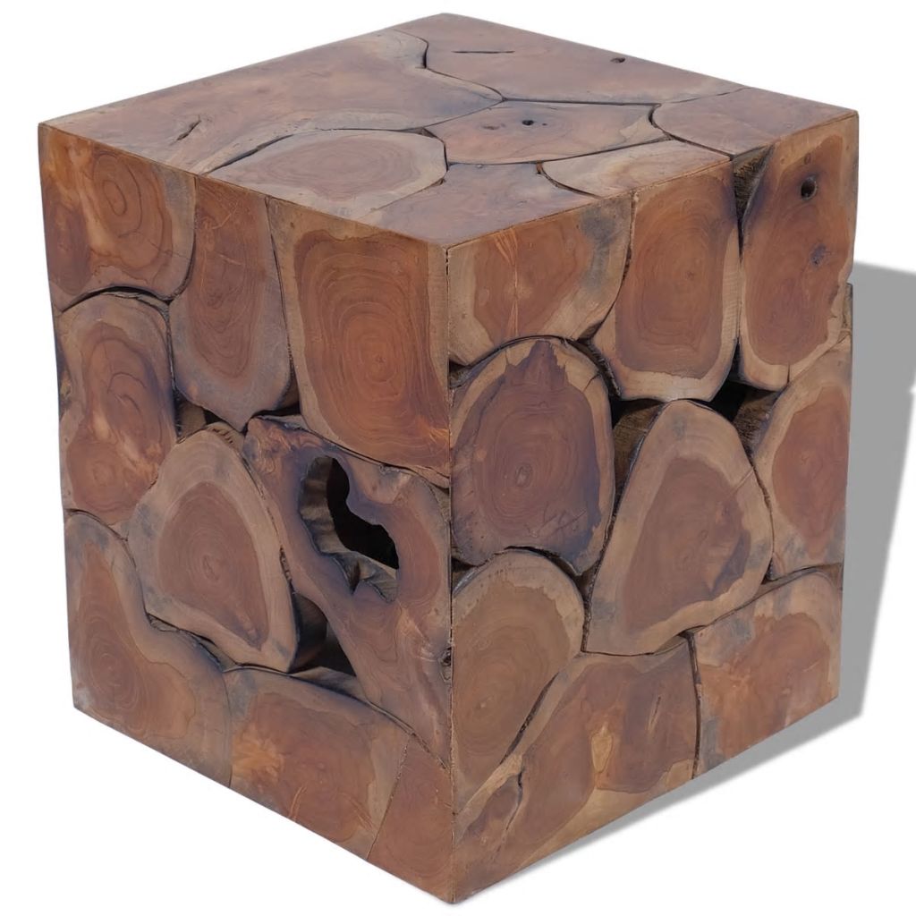vidaXL Jakkara Täysi Tiikki 40x40x45 cm