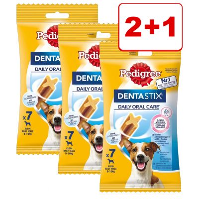 2 + 1 kaupan päälle! 3 x Pedigree Dentastix Daily Oral Care -koiranherkut - pienille koirille (5-10 kg), 21 kpl (330 g)
